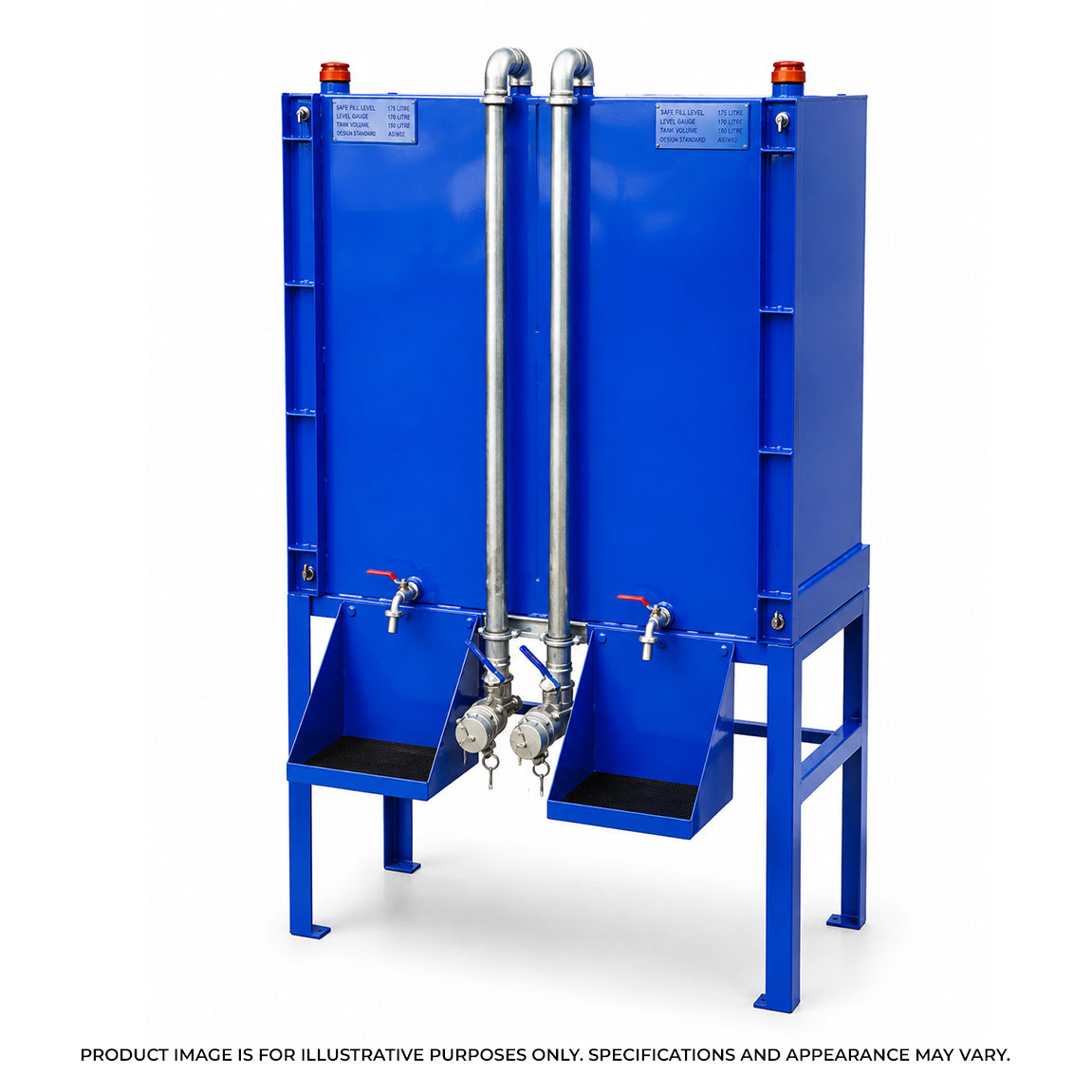 450L Dual Compartment Oil Storage Tanks on Stand
