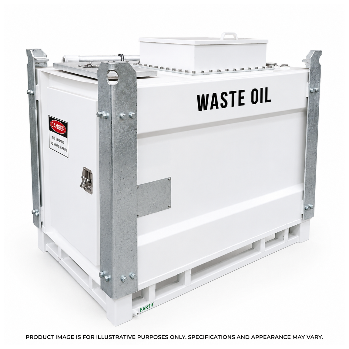 1000L Self Bunded Waste Oil Cube with Small Tray